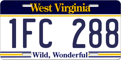 WV license plate 1FC288