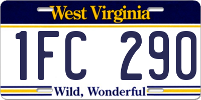WV license plate 1FC290
