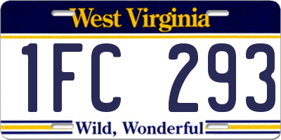 WV license plate 1FC293