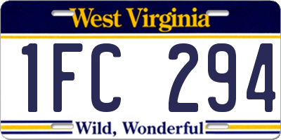 WV license plate 1FC294