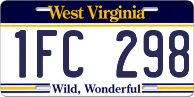 WV license plate 1FC298