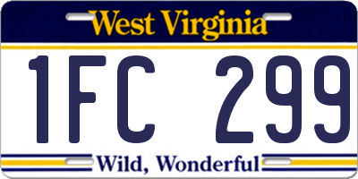 WV license plate 1FC299