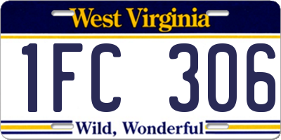 WV license plate 1FC306