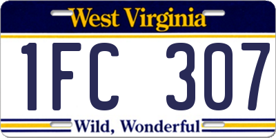 WV license plate 1FC307