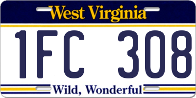 WV license plate 1FC308