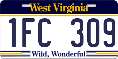 WV license plate 1FC309