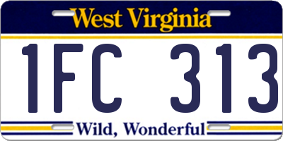 WV license plate 1FC313