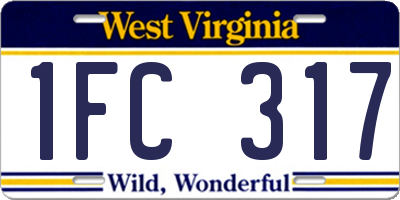 WV license plate 1FC317