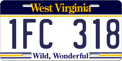 WV license plate 1FC318