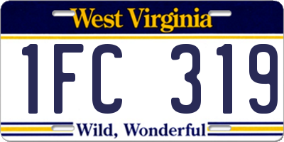WV license plate 1FC319