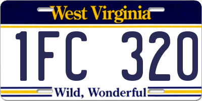 WV license plate 1FC320