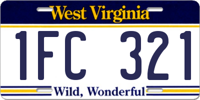 WV license plate 1FC321