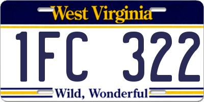 WV license plate 1FC322