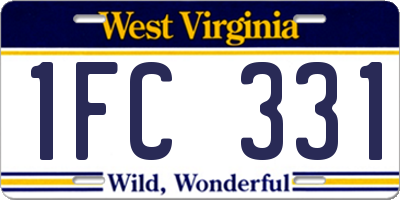 WV license plate 1FC331