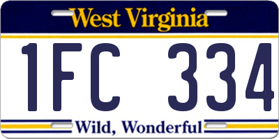 WV license plate 1FC334