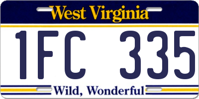 WV license plate 1FC335