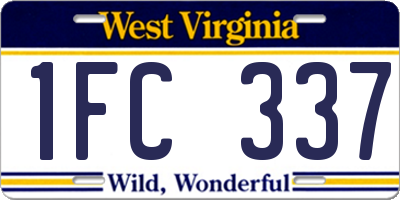 WV license plate 1FC337