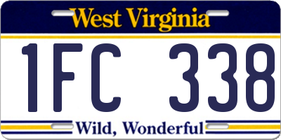 WV license plate 1FC338
