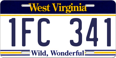 WV license plate 1FC341