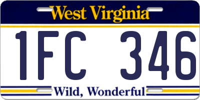 WV license plate 1FC346