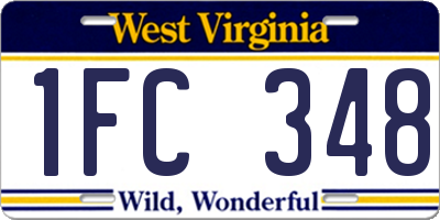 WV license plate 1FC348