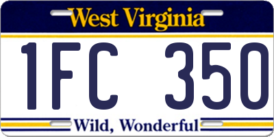 WV license plate 1FC350