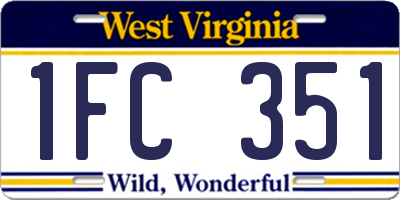 WV license plate 1FC351