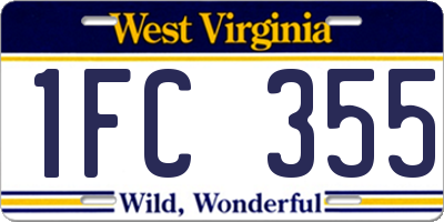 WV license plate 1FC355
