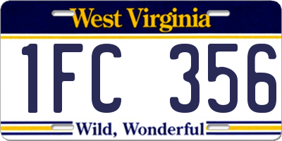 WV license plate 1FC356