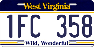 WV license plate 1FC358