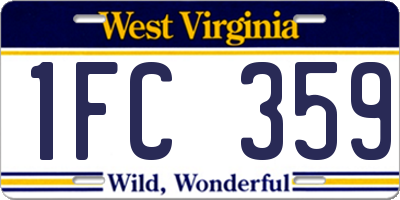 WV license plate 1FC359