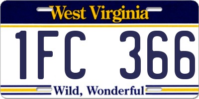 WV license plate 1FC366