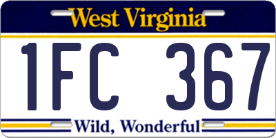WV license plate 1FC367