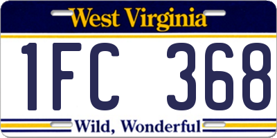 WV license plate 1FC368