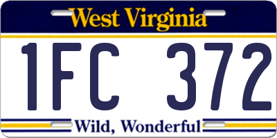 WV license plate 1FC372