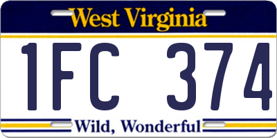 WV license plate 1FC374