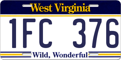 WV license plate 1FC376