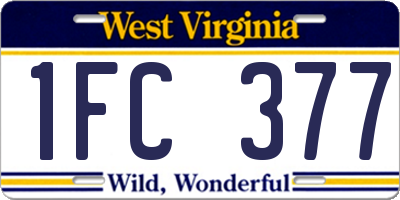 WV license plate 1FC377
