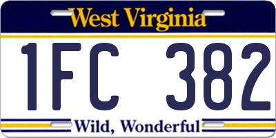 WV license plate 1FC382