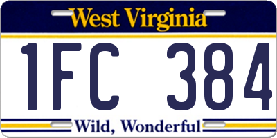 WV license plate 1FC384