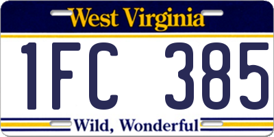 WV license plate 1FC385