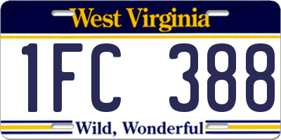 WV license plate 1FC388