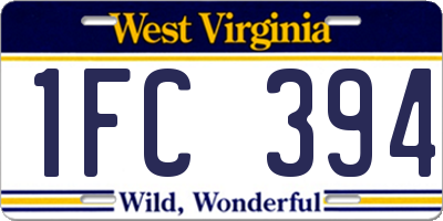 WV license plate 1FC394