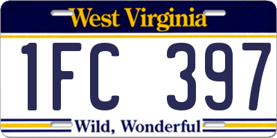 WV license plate 1FC397