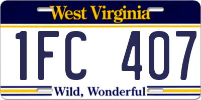 WV license plate 1FC407