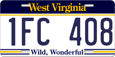 WV license plate 1FC408
