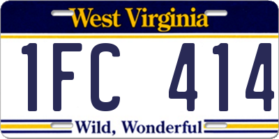 WV license plate 1FC414