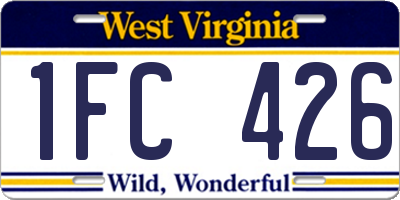 WV license plate 1FC426