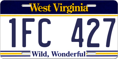 WV license plate 1FC427