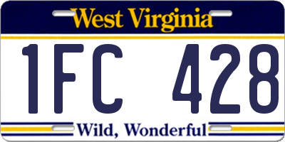 WV license plate 1FC428